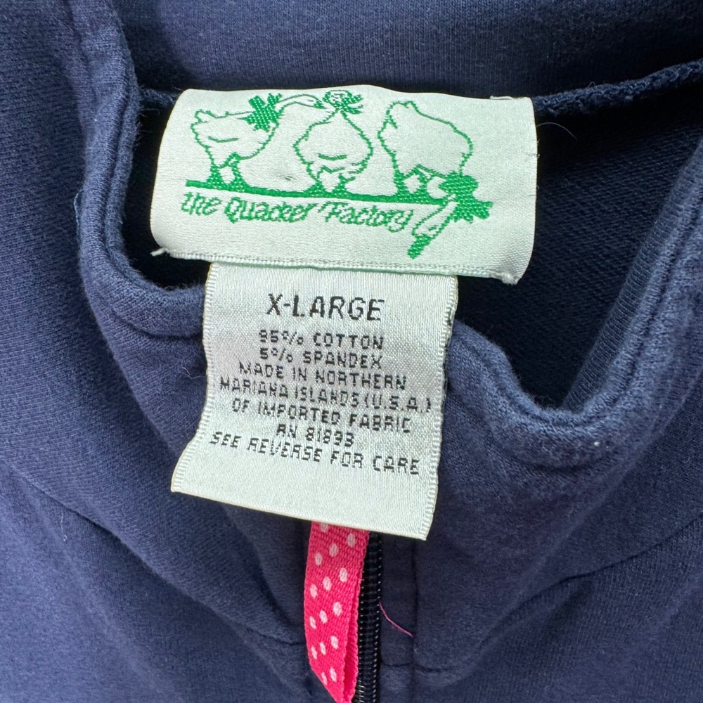 Vintage The Quacker Factory Pink Blue Whale Embroidered Vest Full Zip Size XL - Picture 3 of 7
